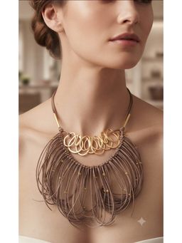 ZAZA BY SOMYA - The Scribble Fringe Golden Necklace