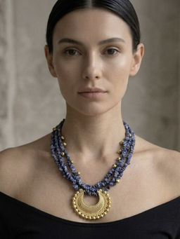 ZAZA BY SOMYA - The Indigo Crescent Blue Necklace