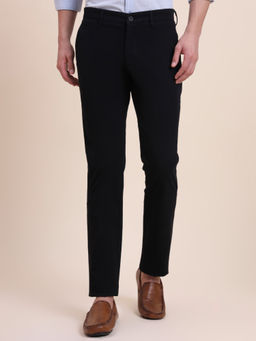 Greenfibre - Black Cotton Stretch Casual Trouser