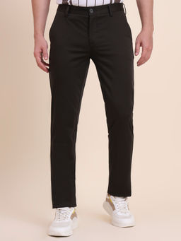 JadeBlue - Brown Cotton Stretch Slim Fit Casual Trouser