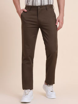 JadeBlue - Brown Slim Fit Casual Trouser