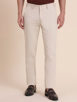 JadeBlue - Beige Slim Fit Casual Trouser