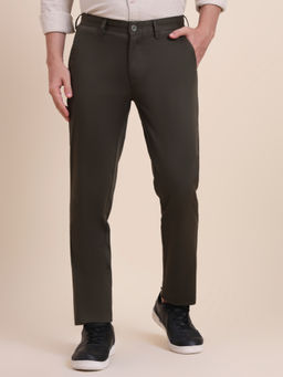 JadeBlue - Brown Slim Fit Casual Trouser