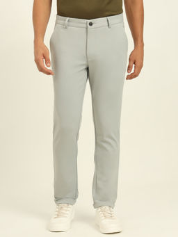 JadeBlue - Grey Nylon Stretch Slim Fit Casual Trouser