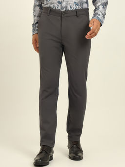 JadeBlue - Grey Nylon Stretch Slim Fit Casual Trouser