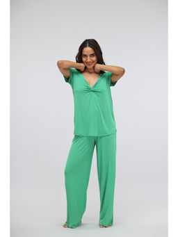 NeceSera - Green Bee Flared Modal Lounge With Knot Top (Set of 2)