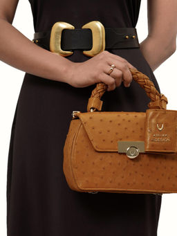 Hidesign - Tan Textured Sling Bag with Detachable Strap