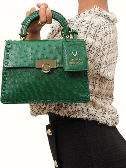 Hidesign - Green Textured Sling Bag with Detachable Strap