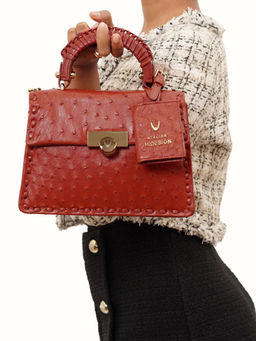 Hidesign - Red Textured Sling Bag with Detachable Strap