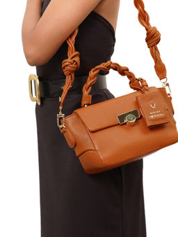 Hidesign - Orange Solid Handheld Bag with Detachable Strap (Set of 2)