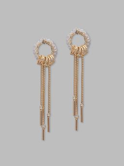 Globus - Gold Plated Geometric Drop Earring-3619400001