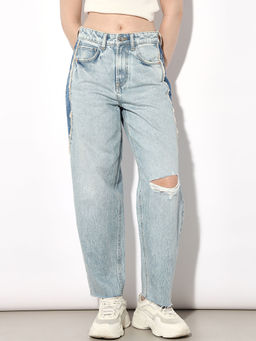 ONLY - Blue Distress Fit Jeans