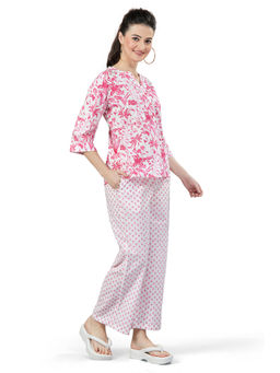 July Nightwear - White Cotton Top - Pyjama Women-Wpc669 (Set of 2)