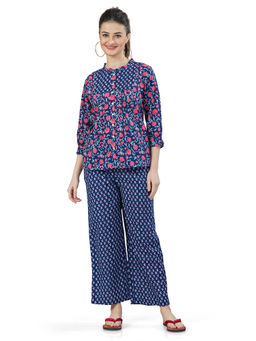 July Nightwear - Navy Cotton Top - Pyjama Women-Wpc676 (Set of 2)