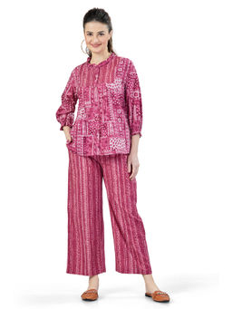 July Nightwear - Pink Cotton Top - Pyjama Women-Wpc678 (Set of 2)