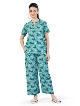 July Nightwear - Green Cotton Top - Pyjama Women-Wpc679 (Set of 2)