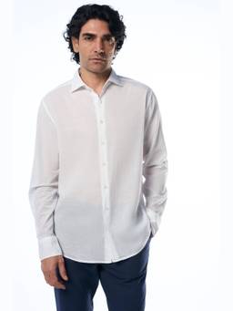 TERRA LUNA - Harrison Ls Khadi White Shirt