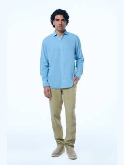 TERRA LUNA - Harrison Ls Khadi Blue Shirt