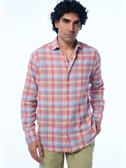TERRA LUNA - Harrison Ls Khadi Coral Shirt