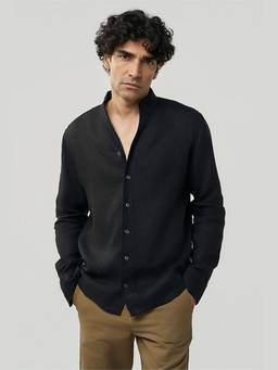 TERRA LUNA - Hunt Cocktail Linen Black Shirt