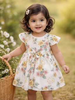 Mi Arcus - Cotton Printed Cap Sleeves Frock