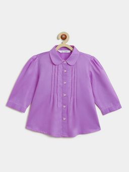 Campana - Girls Pure Cotton Pleated Top - Purple