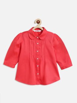 Campana - Girls Pure Cotton Pleated Top - Peach