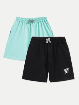 Campana - Boys 100% Cotton Knit Shorts - Black and Blue
