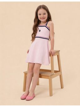 U.S. POLO ASSN. - Girls Solid Skater Fit Knit Dress