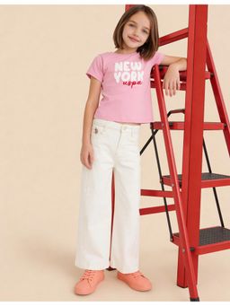 U.S. POLO ASSN. - Girls Marine Bootcut Fit White Jeans