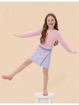 U.S. POLO ASSN. - Girls Vertical Striped Regular Fit Skort