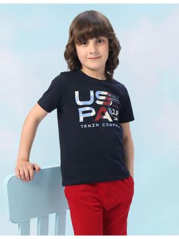 U.S. POLO ASSN. - Boys Graphic Brand Printed Regular Fit T-shirt