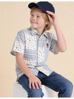 U.S. POLO ASSN. - Boys Paisley Printed Dobby Shirt