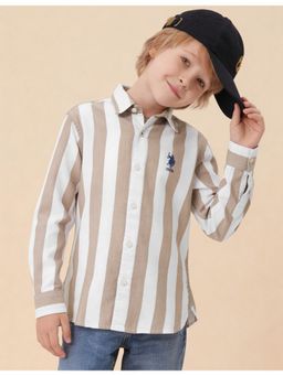 U.S. POLO ASSN. - Boys Vertical Striped Twill Shirt
