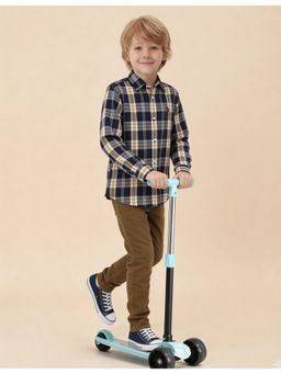 U.S. POLO ASSN. - Boys Plaid Checked Regular Fit Shirt