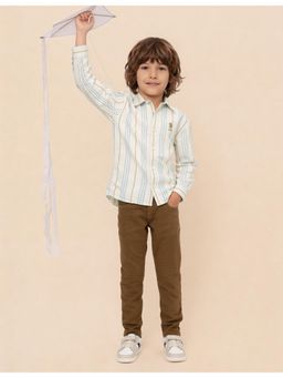 U.S. POLO ASSN. - Boys Vertical Striped Seersucker Shirt