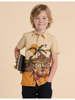 U.S. POLO ASSN. - Boys Graphic Brand Printed Regular Fit Shirt