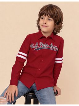 U.S. POLO ASSN. - Boys Brand Printed Oxford Shirt