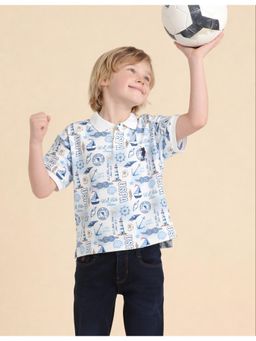 U.S. POLO ASSN. - Boys Graphic Brand Printed Regular Fit Polo T-shirt