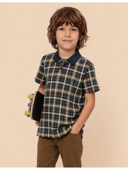 U.S. POLO ASSN. - Boys Checked Regular Fit Polo T-shirt