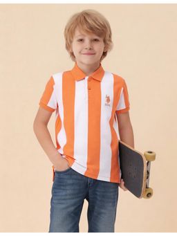 U.S. POLO ASSN. - Boys Vertical Striped Regular Fit Polo T-shirt