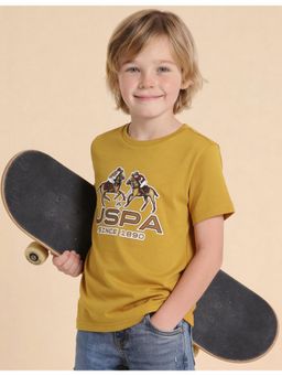 U.S. POLO ASSN. - Boys Graphic Brand Printed Regular Fit T-shirt
