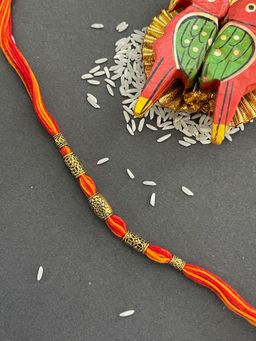 Digital Dress Room - Simple Beautiful Beaded Rakhi Mauli Thread Rakhee