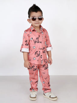 BAD BOYS - Cool Prints Meet Comfy Vibes Peach Perfect Casual Co-Ord Set