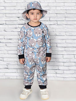 BAD BOYS - Pinball Fun Trendy Grey T-shirt with Joggers & Bucket Cap (Set of 3)