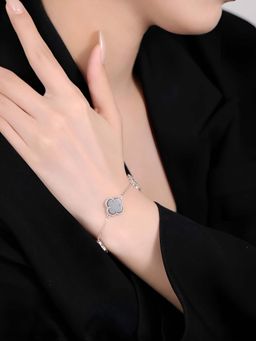 SILMORA - Black Silver Plated Bracelets