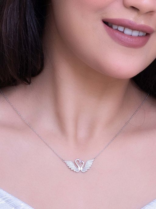 SILMORA White Silver Plated Necklaces & Neckpieces