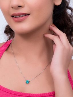 SILMORA - Blue Silver Plated Necklaces & Neckpieces