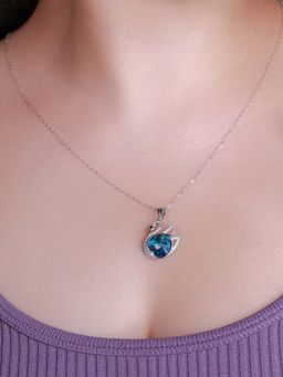 SILMORA - Blue Silver Plated Necklaces & Neckpieces