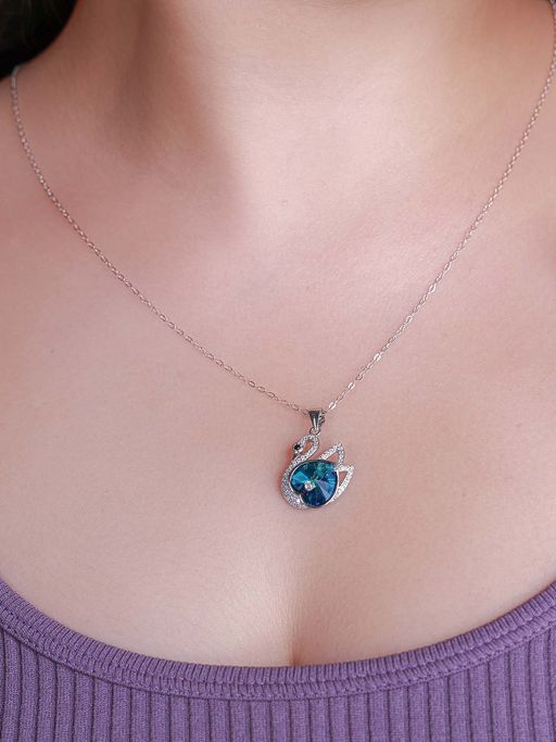 SILMORA Blue Silver Plated Necklaces & Neckpieces